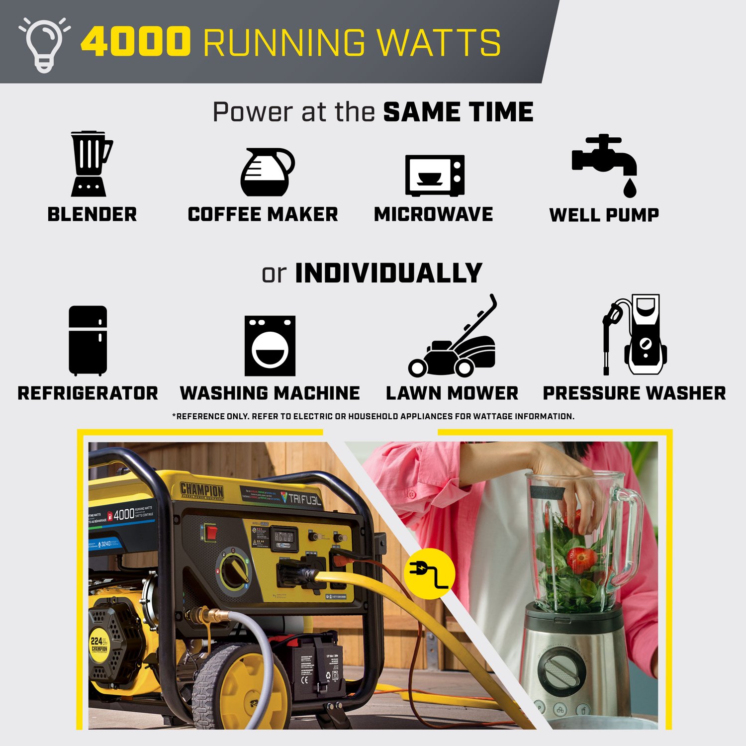 Champion Power Equipment 4,000W Electric Start Tri Fuel RV Ready Generator                                                       - view number 5