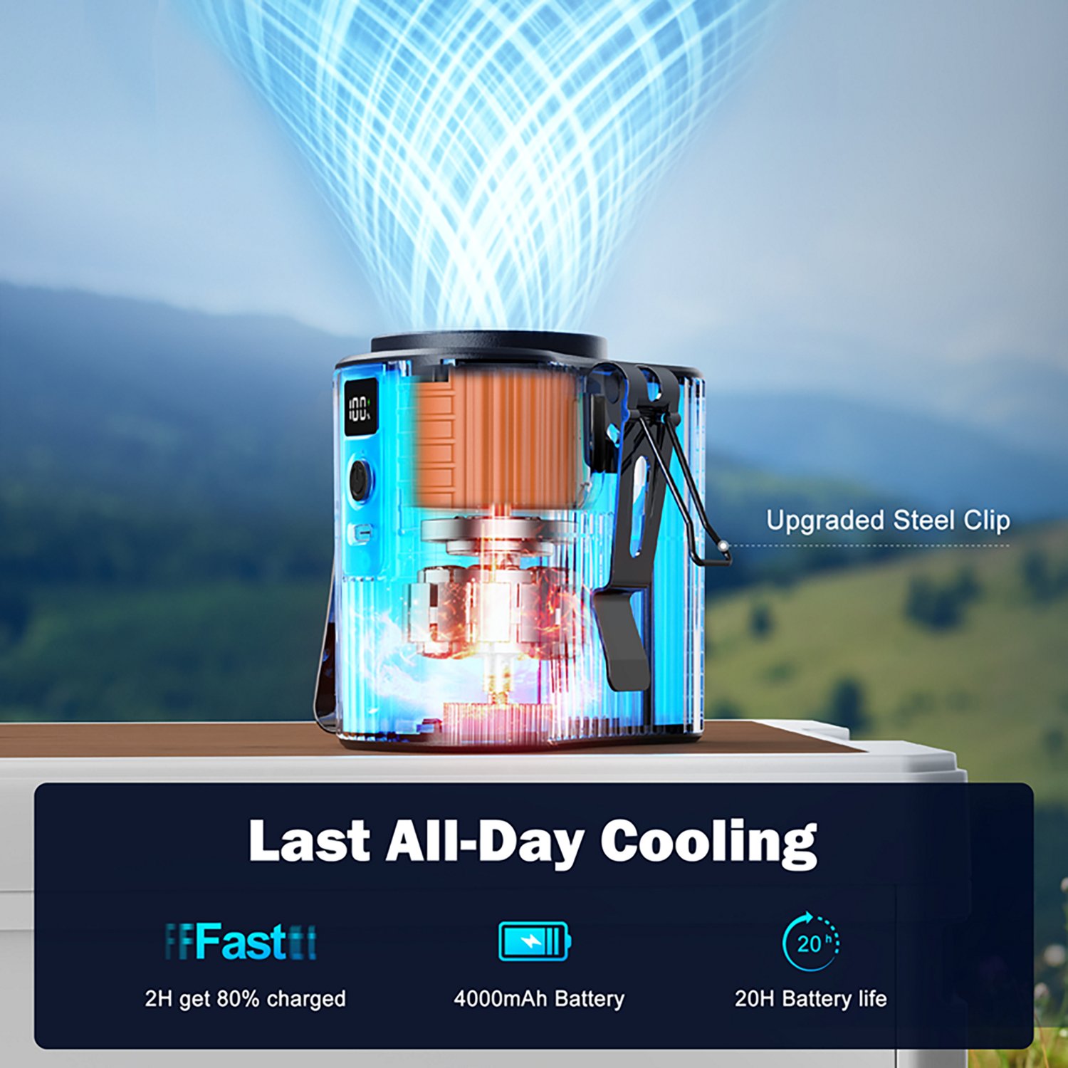 Panergy K20 20-Hour Rechargeable Portable Waist Fan - view number 7