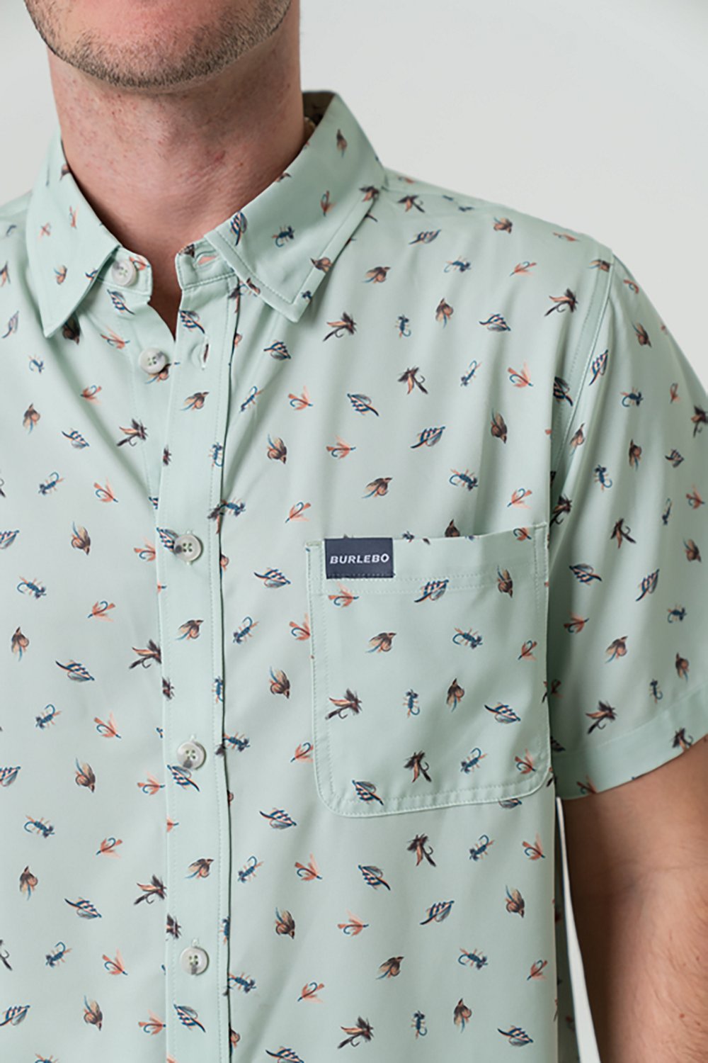 BURLEBO Men's Performance Button-Up Short Sleeve Shirt                                                                           - view number 3