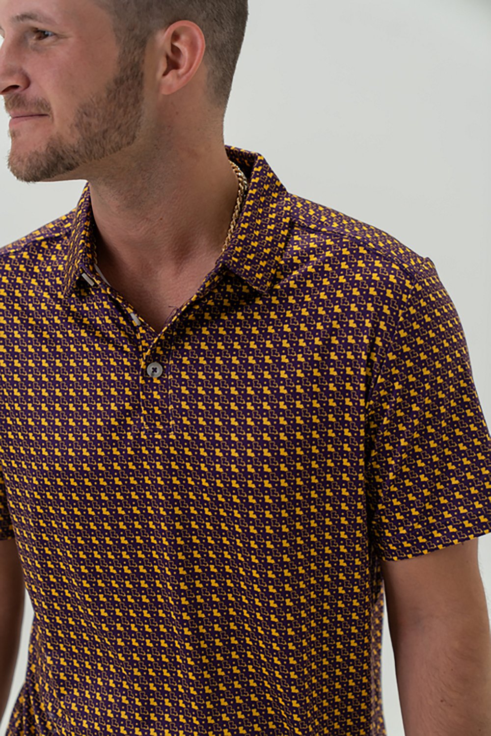 BURLEBO Men's Louisiana Performance Polo Shirt