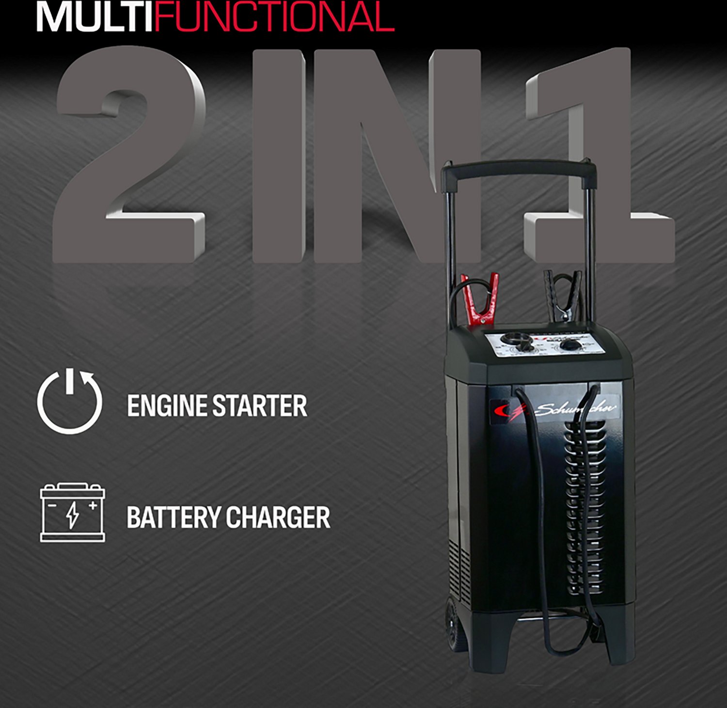 Schumacher SC1633 10/25/50/200a 12/24v Wheeled Manual Battery Charger with Engine Starter                                        - view number 2