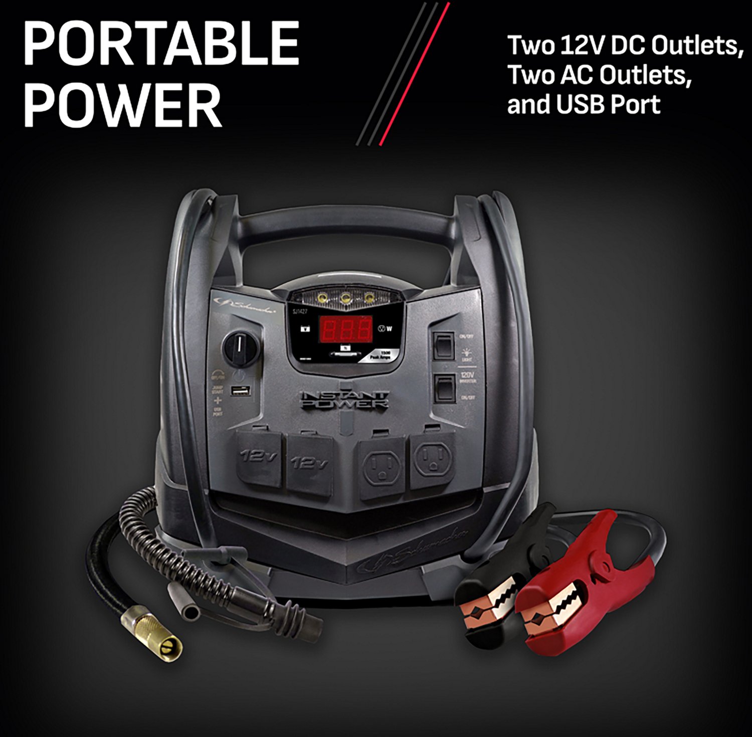 Schumacher SJ1427 1500 Peak Amp Portable 6 in 1 Power Jump Starter                                                               - view number 3