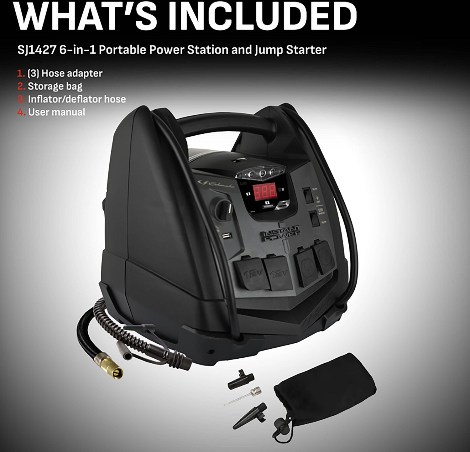 Schumacher SJ1427 1500 Peak Amp Portable 6 in 1 Power Jump Starter                                                               - view number 6