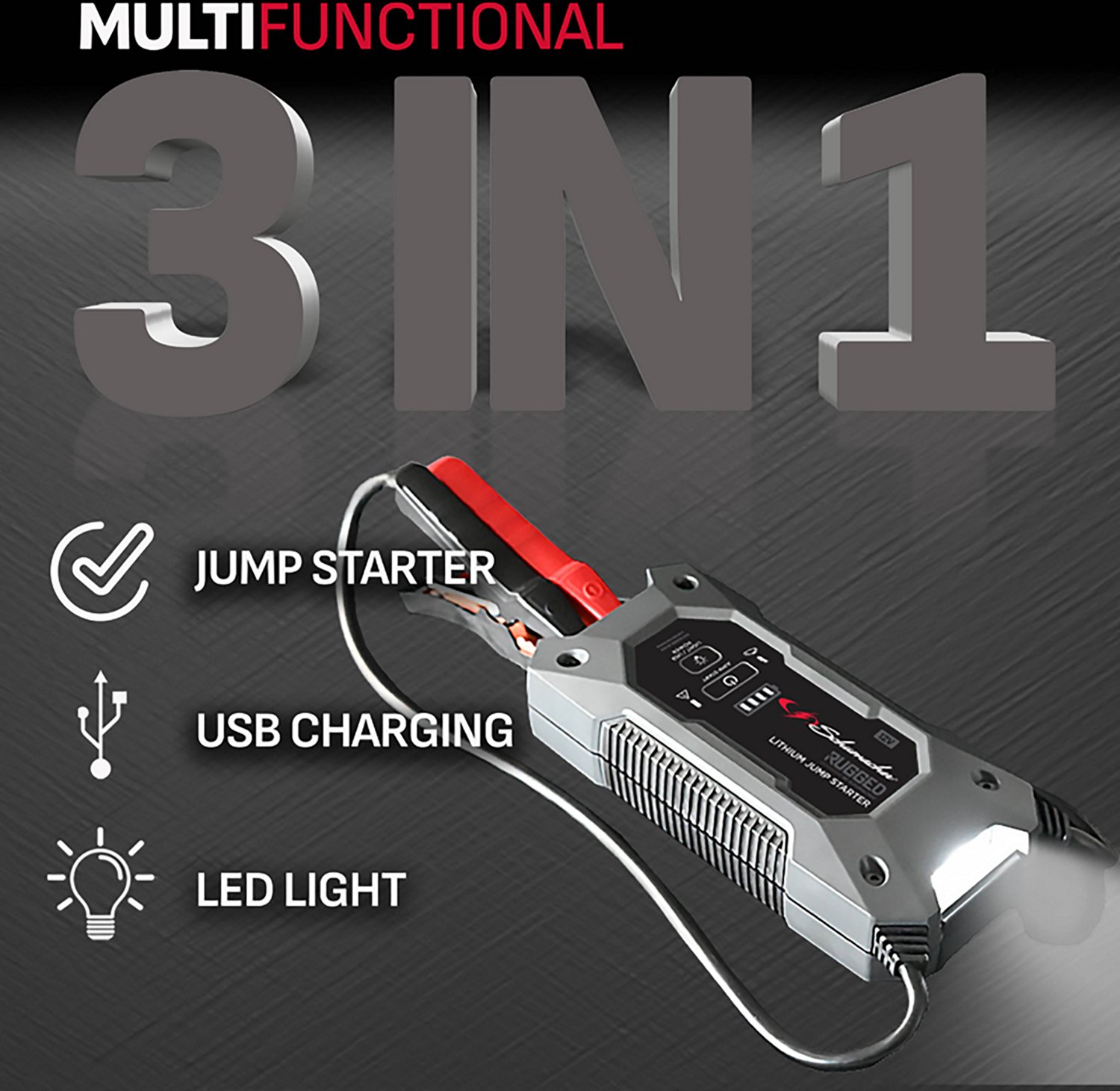 Schumacher SL1596 2,500 Peak Amp Rugged Lithium-ion Jump Starter - view number 2
