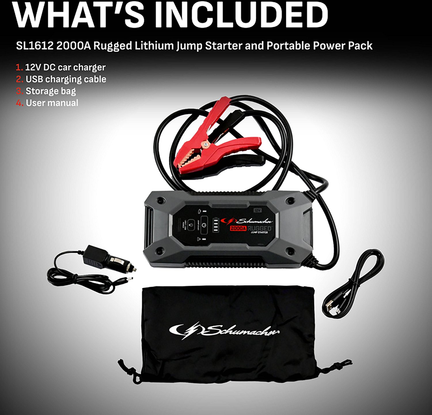 Schumacher Rugged SL1612 2,000 Peak Amp Lithium Ion Jump Starter - view number 6
