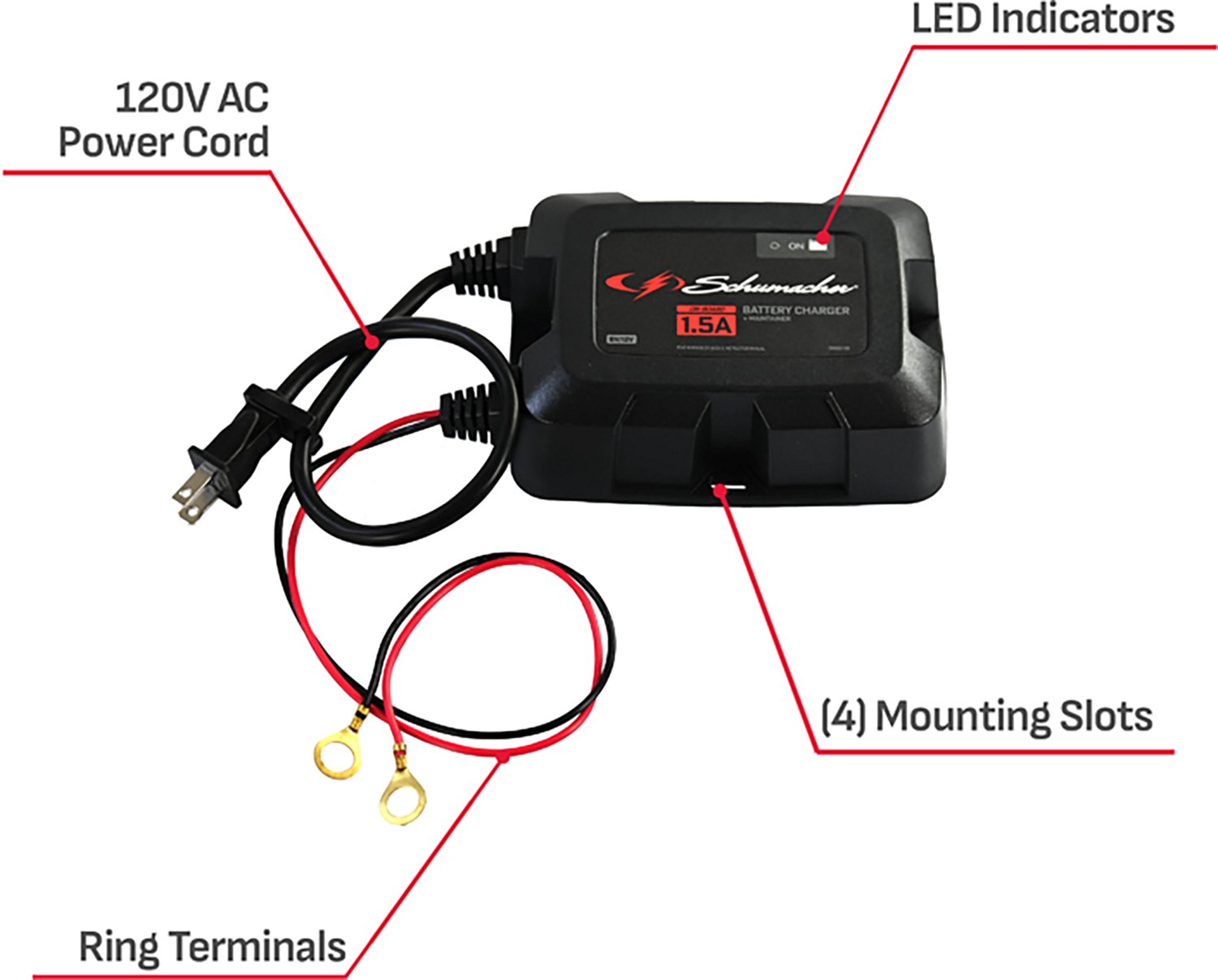 Schumacher SC1587 1.5-Amp 6/12V Mountable Maintainer - view number 6