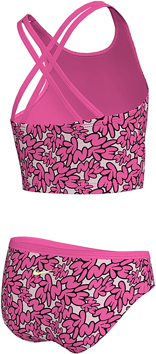 Nike Girls' Bubble Script Spiderback Midkini Swim Set                                                                            - view number 2