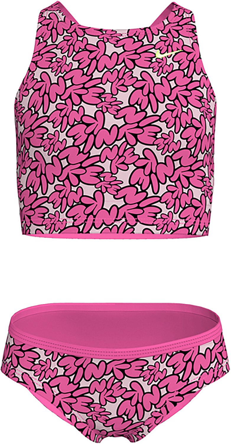 Nike Girls' Bubble Script Spiderback Midkini Swim Set                                                                            - view number 3