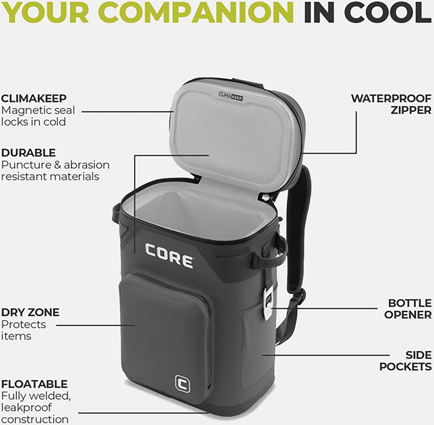 CORE Equipment CLIMAKEEP 24 Can Backpack Cooler  - view number 4
