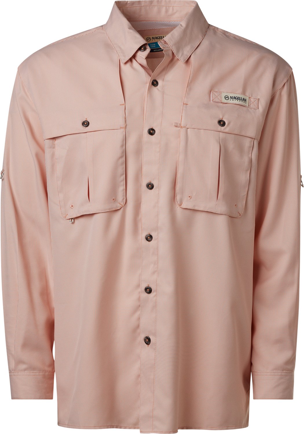 Magellan Outdoors Men's Aransas Pass Mini Check Long Sleeve Fishing Shirt
