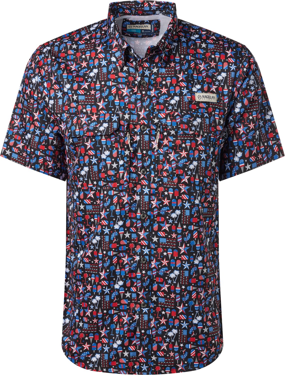 Magellan Outdoors Men's Americana Print Short Sleeve Shirt - view number 3