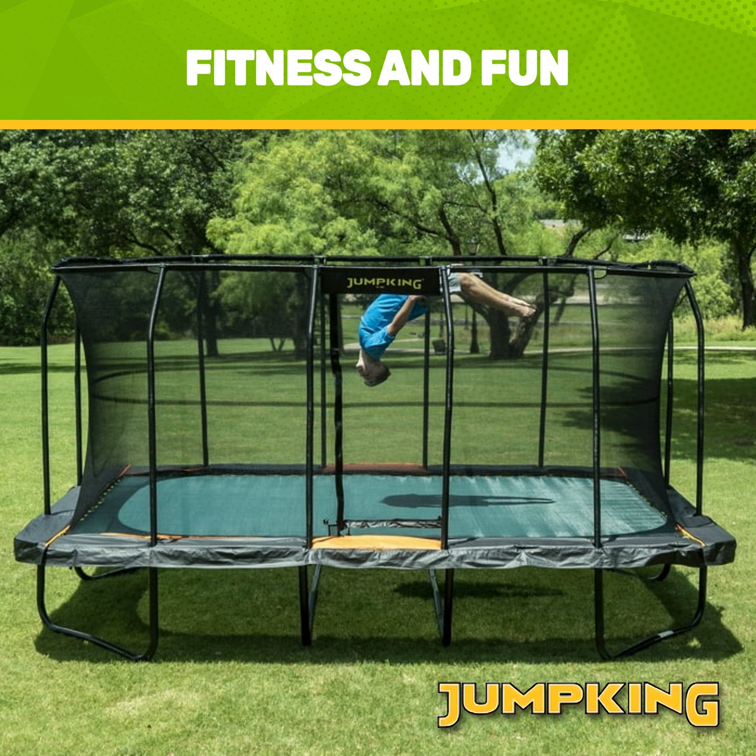Jumpking ProSeries 10 x 18 ft Rectangle Trampoline - view number 3