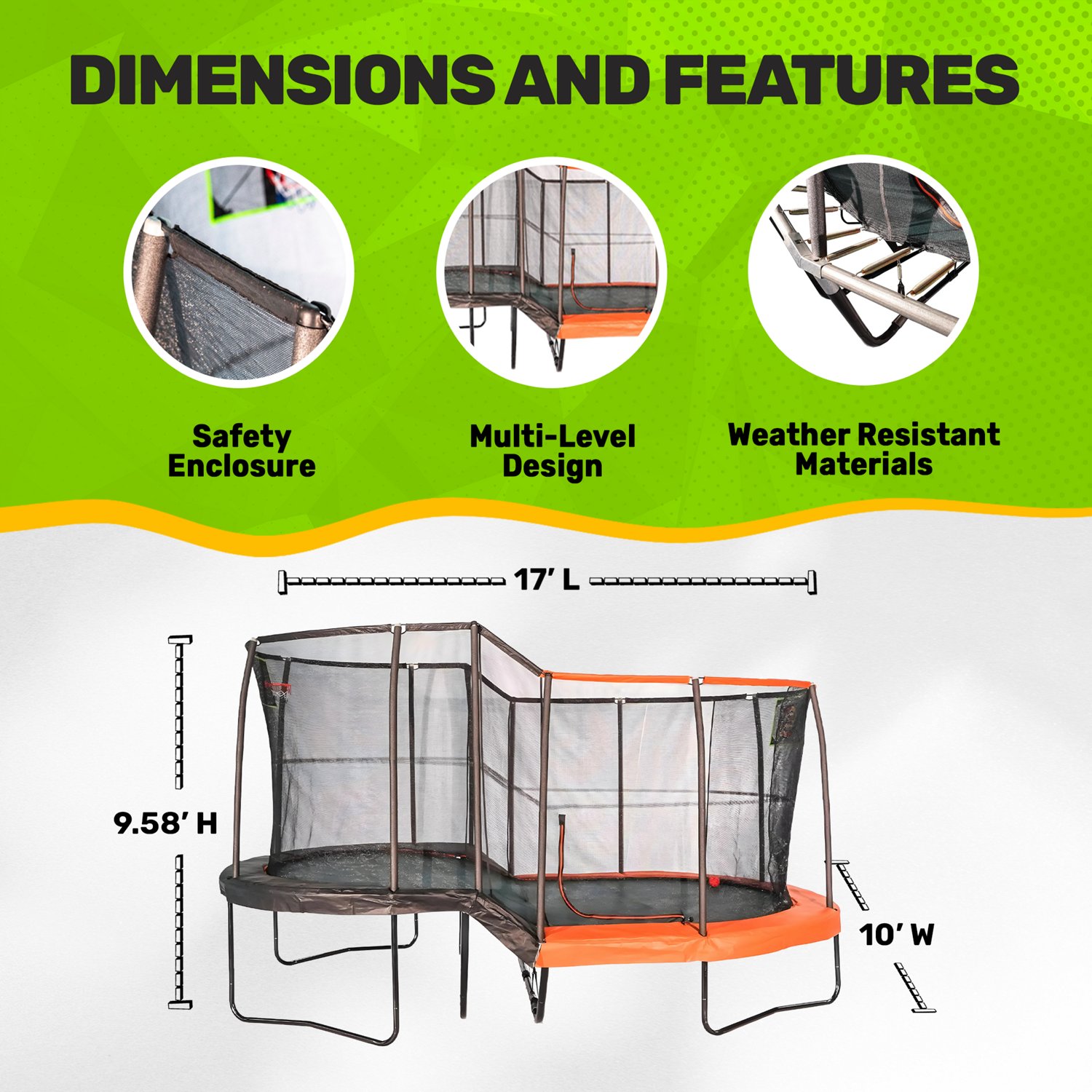 Jumpking 10 ft x 17 ft Oval Multi-Level Trampoline                                                                               - view number 7