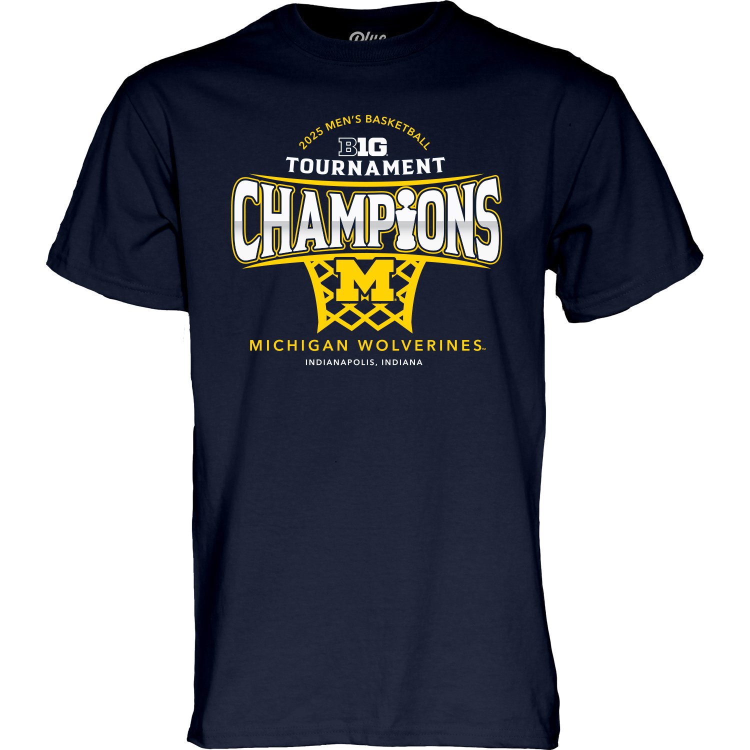 Blue 84 Men's Michigan Wolverines 2025 Big Ten MBB Conference Tournament Champions Locker Room T-Shirt
