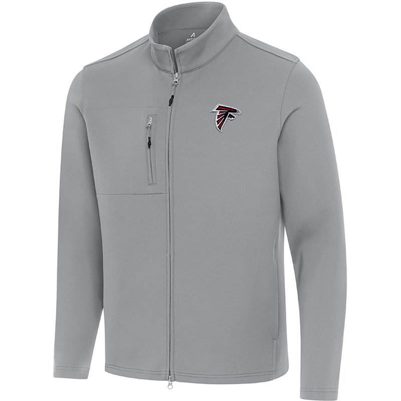 Men's Antigua Gray Atlanta Falcons Objection Full-Zip Jacket
