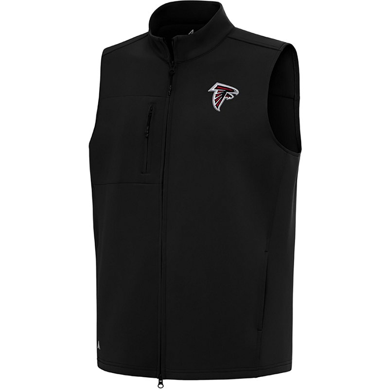 Men's Antigua Black Atlanta Falcons Demand Full-Zip Vest