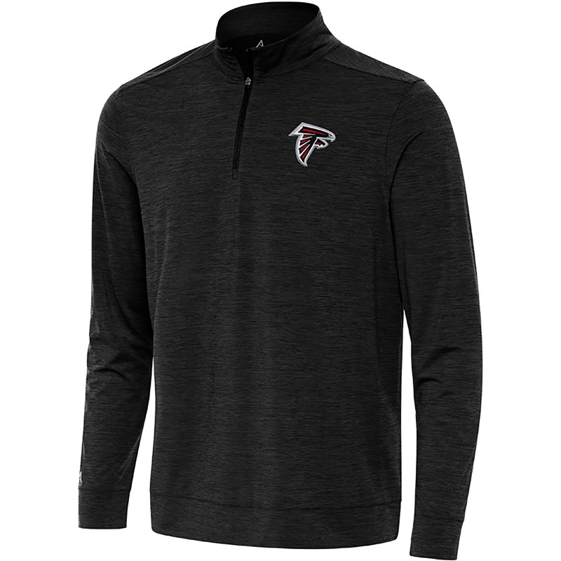 Men's Antigua Heather Black Atlanta Falcons Bright Quarter-Zip Top