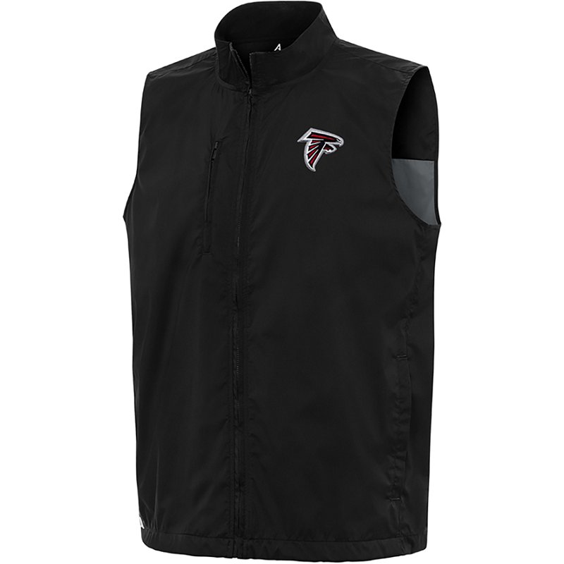 Men's Antigua Black Atlanta Falcons Brisk Full-Zip Vest