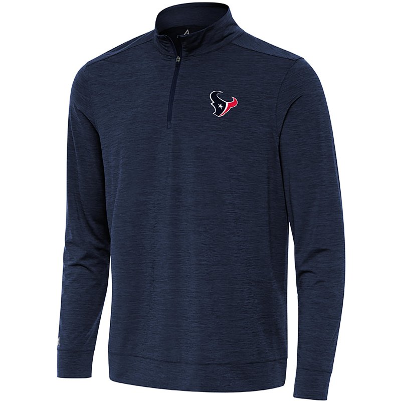 Men's Antigua Heather Navy Houston Texans Bright Quarter-Zip Top