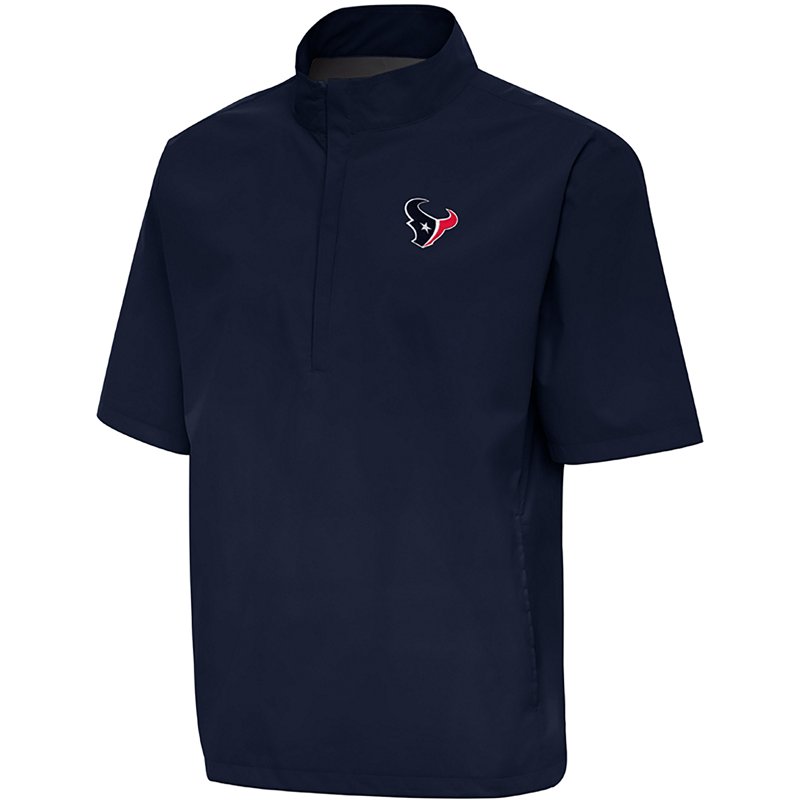 Men's Antigua Navy Houston Texans Brisk Short Sleeve Quarter-Zip Windshirt