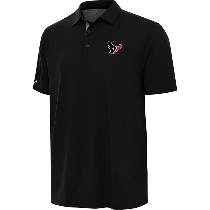 Men's Antigua Black/Gray Houston Texans Era Polo