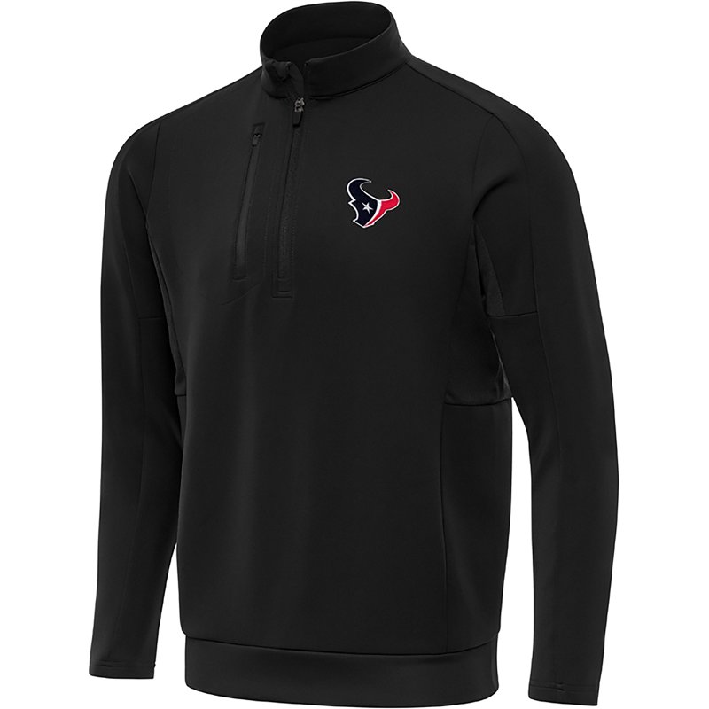 Men's Antigua Black Houston Texans Generation Quarter-Zip Pullover Top
