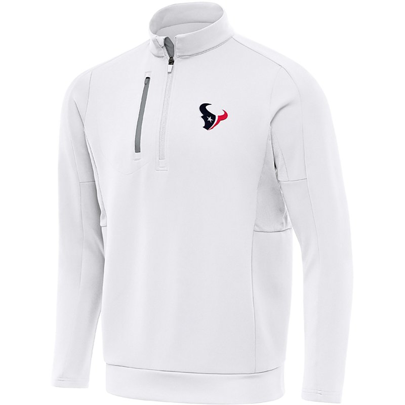 Men's Antigua White Houston Texans Generation Quarter-Zip Pullover Top