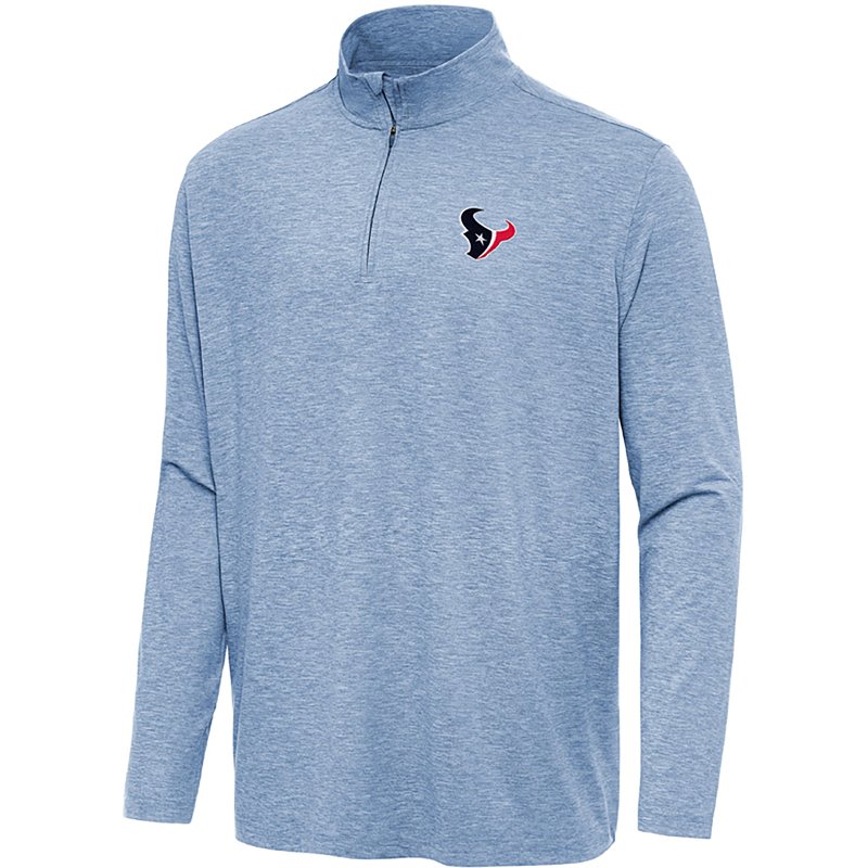 Men's Antigua  Heather Royal Houston Texans Hunk Quarter-Zip Jacket