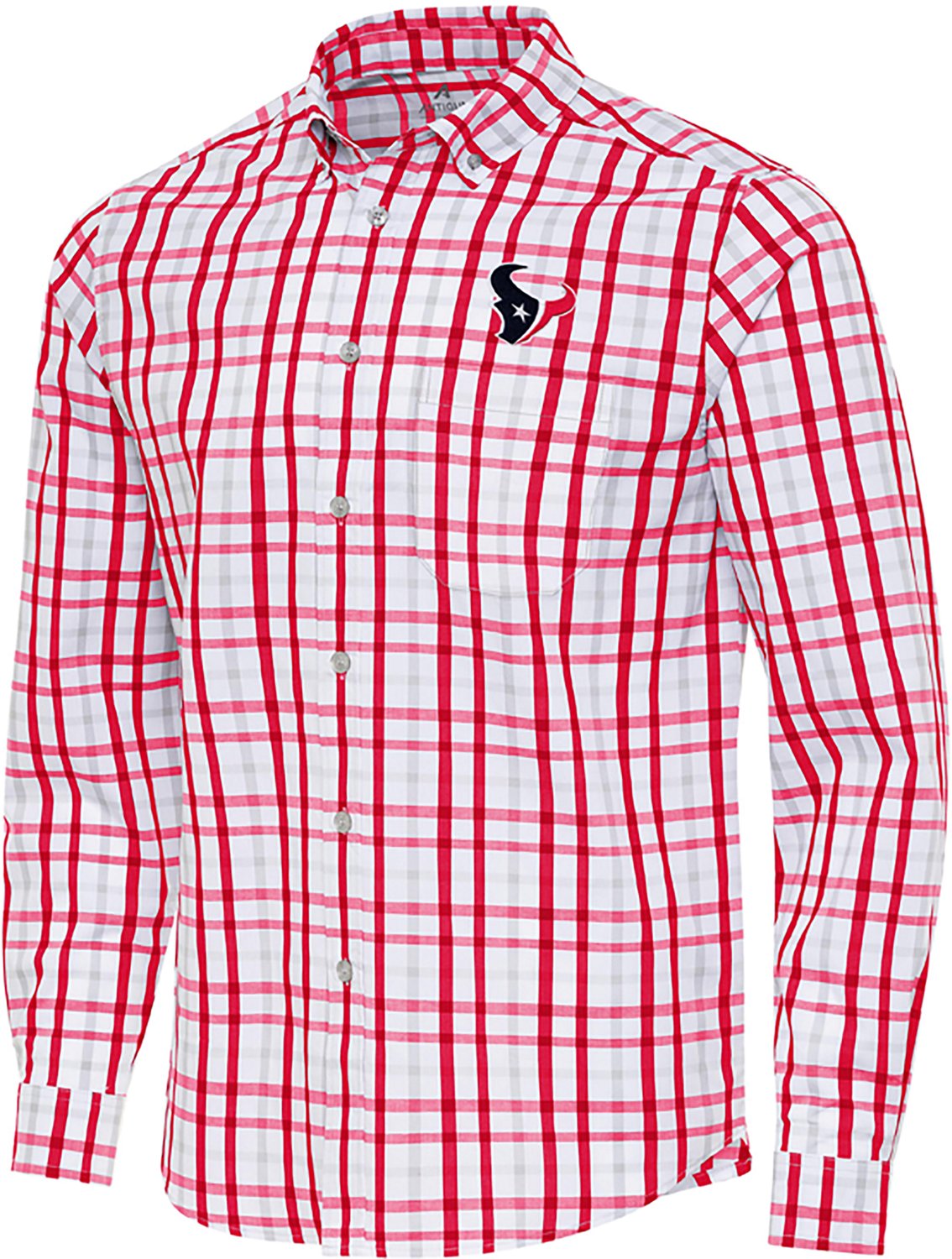Antigua Men's Houston Texans Tending 2 LS Woven Button-Down Shirt