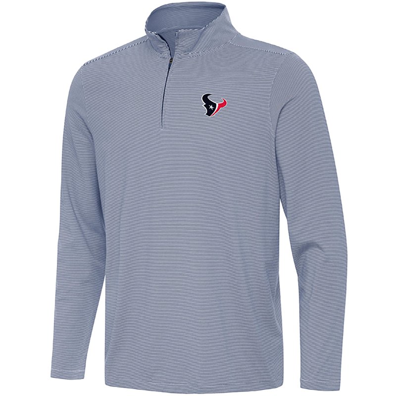 Men's Antigua  Navy/White Houston Texans Twine Quarter-Zip Jacket