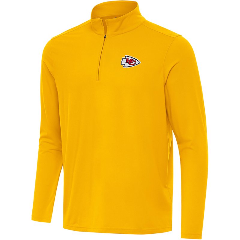 Men's Antigua Gold Kansas City Chiefs Intent Quarter-Zip Pullover Top