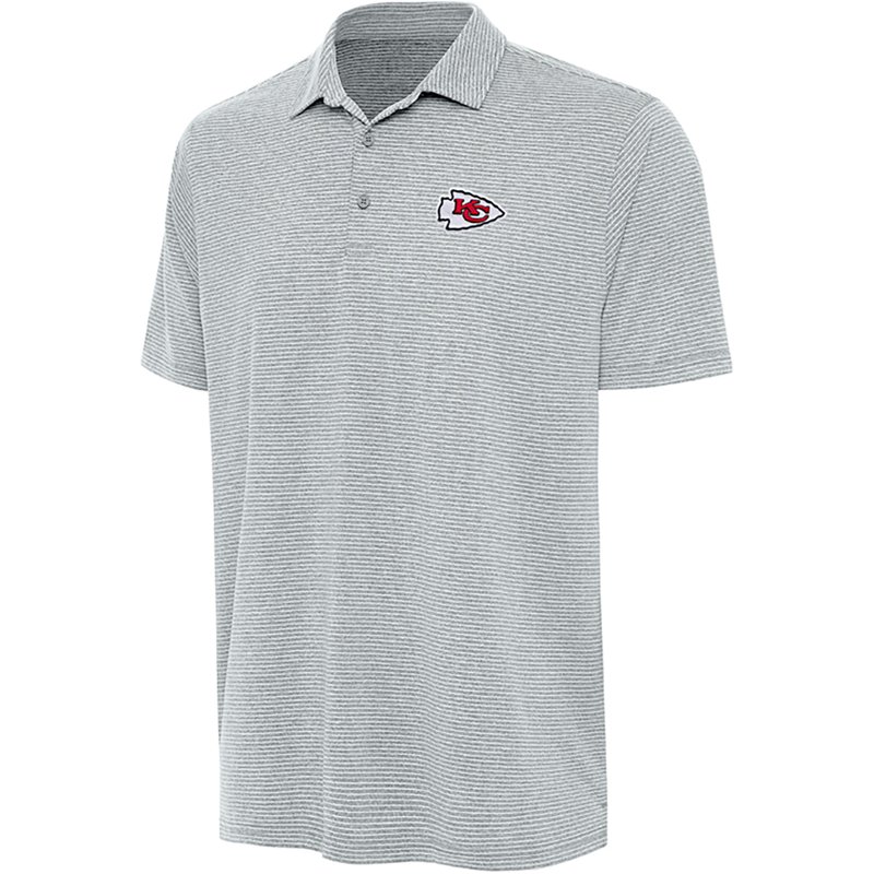 Men's Antigua Heather Gray Kansas City Chiefs  Scheme Polo