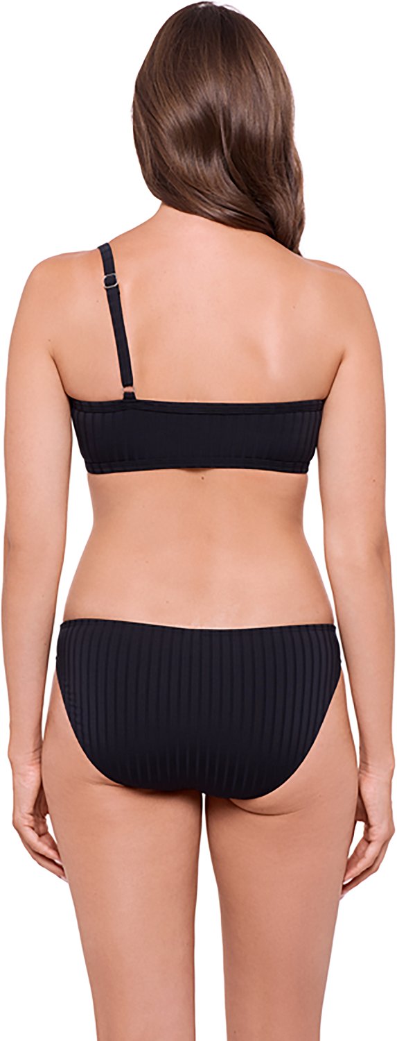 O'Rageous Juniors' Satin Rib Adjustable One Shoulder Bralette Swim Top - view number 4