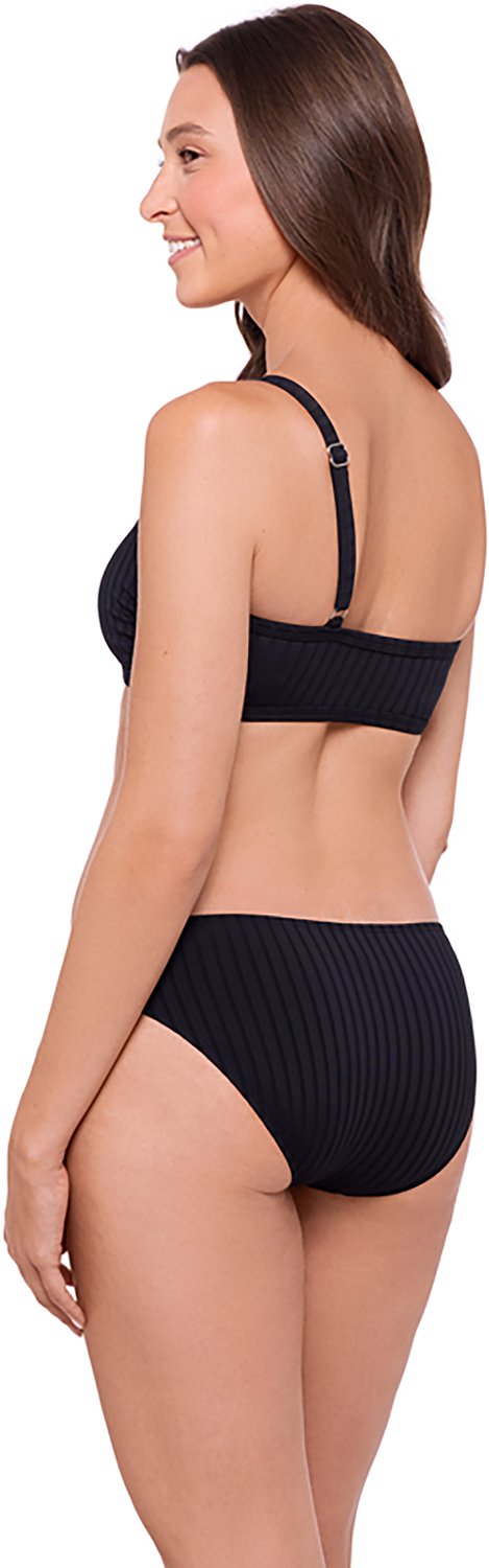 O'Rageous Juniors' Satin Rib Adjustable One Shoulder Bralette Swim Top - view number 6