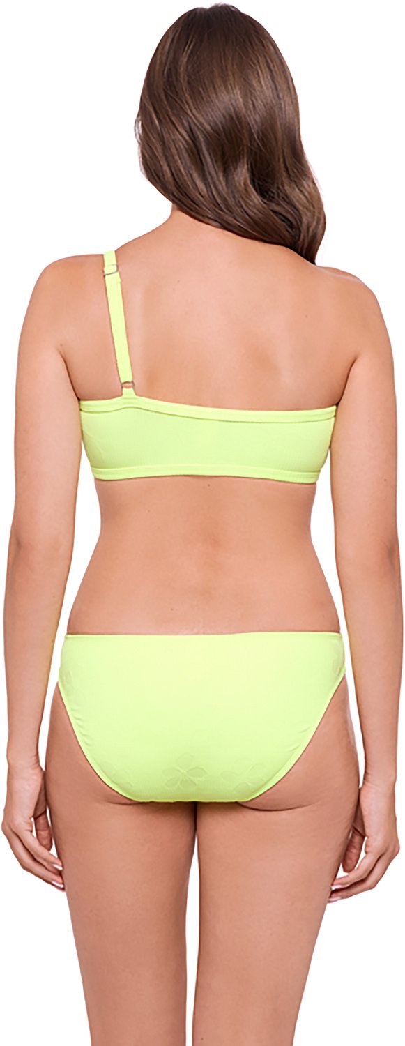 O'Rageous Juniors' Floral Texture Adjustable One Shoulder Bralette Swim Top                                                      - view number 4