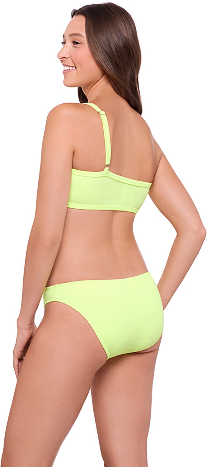 O'Rageous Juniors' Floral Texture Adjustable One Shoulder Bralette Swim Top                                                      - view number 6