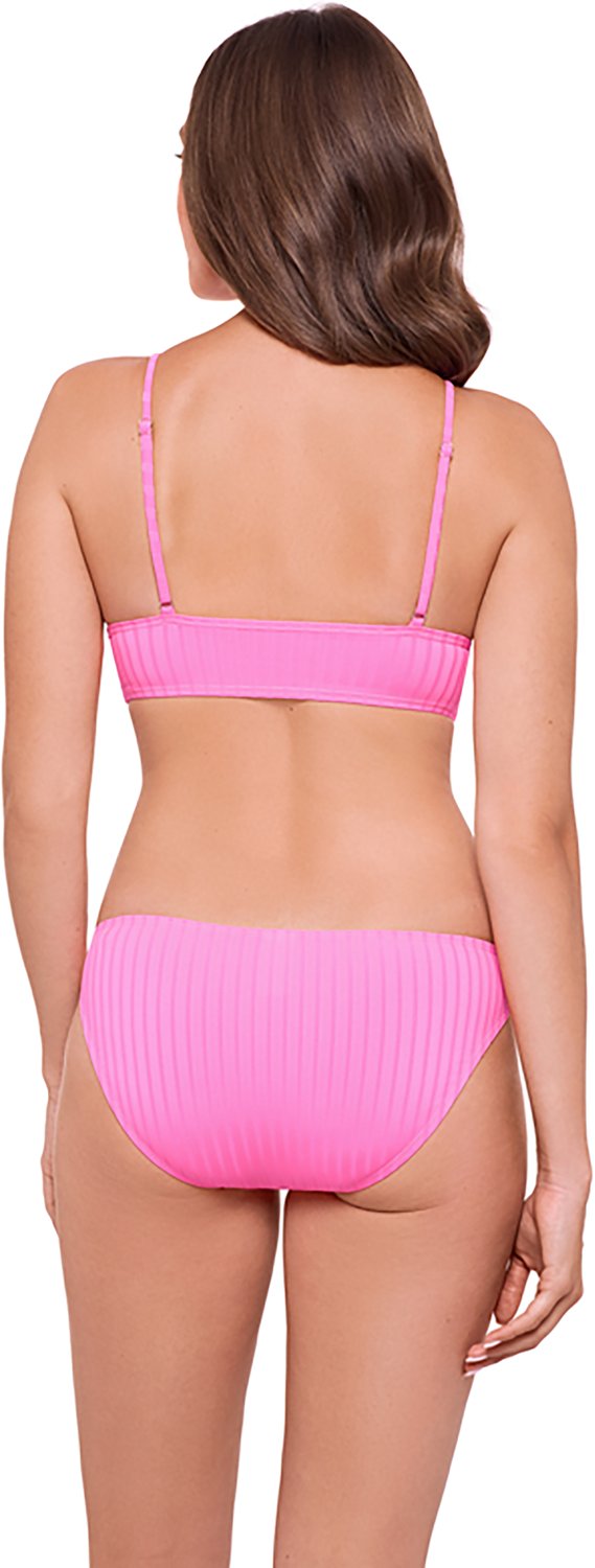 O'Rageous Juniors' Satin Rib Front Tab Midkini Bralette Swim Top - view number 4
