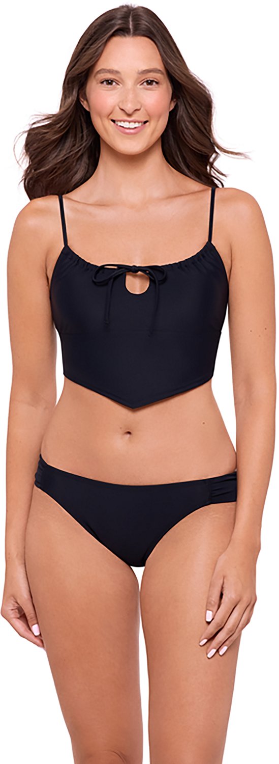 O'Rageous Juniors' Solids Tie Front Hankini Bralette Swim Top - view number 3