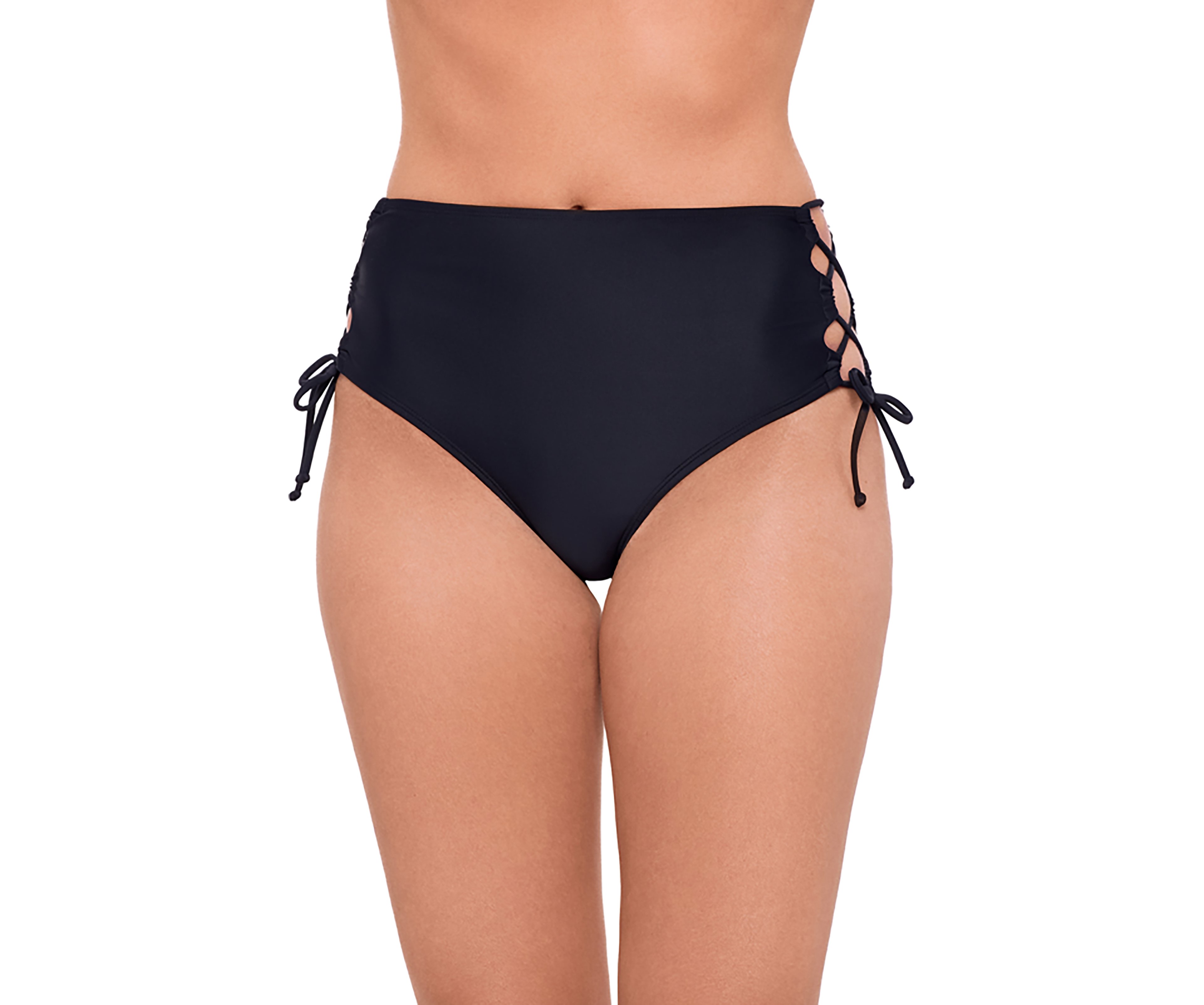 O'Rageous Juniors' Lace-Up High Waisted Swim Bottoms