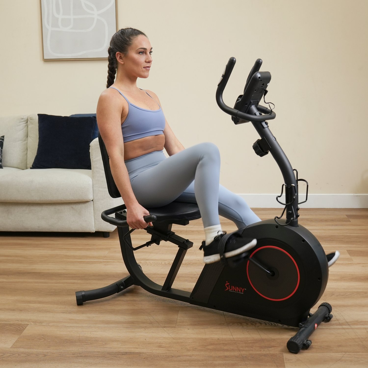 Sunny Health & Fitness Smart Manual Magnetic Recumbent Bike                                                                      - view number 6
