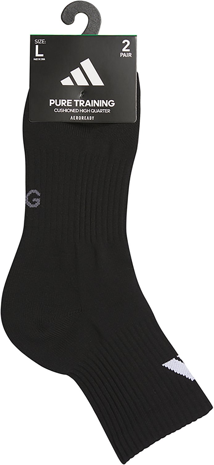 adidas Adults' Pure Training High Quarter Socks 2-Pack - view number 5