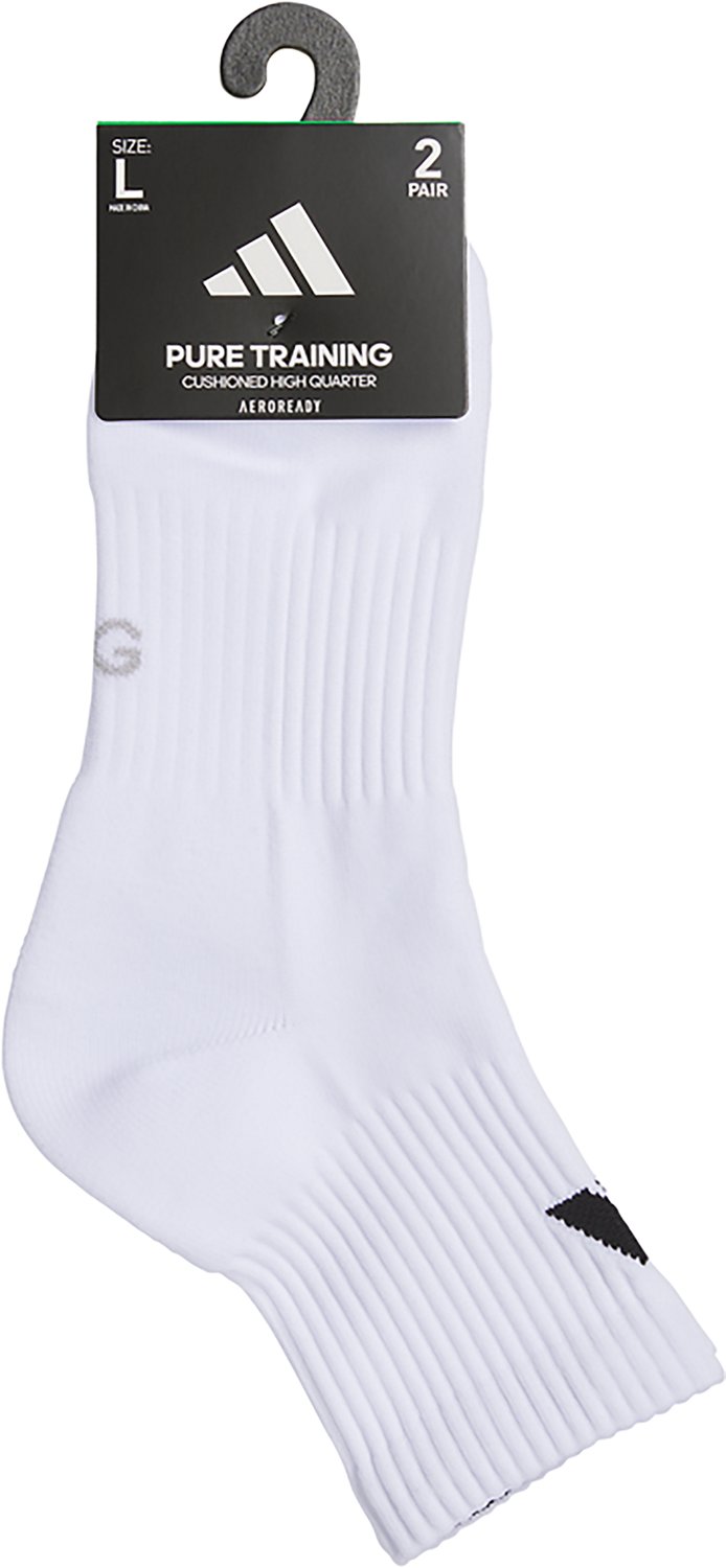 adidas Adults' Pure Training High Quarter Socks 2-Pack - view number 5