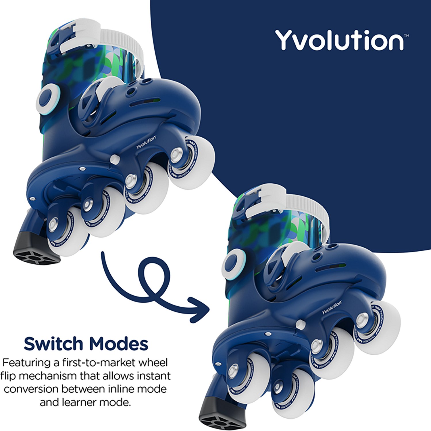 Yvolution Kids' Twista Adjustable 2-in-1 Roller Skates                                                                           - view number 2