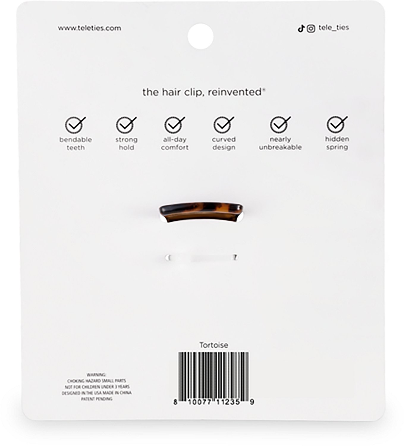 Teleties Classic Tortoise Large Hair Clip                                                                                        - view number 2