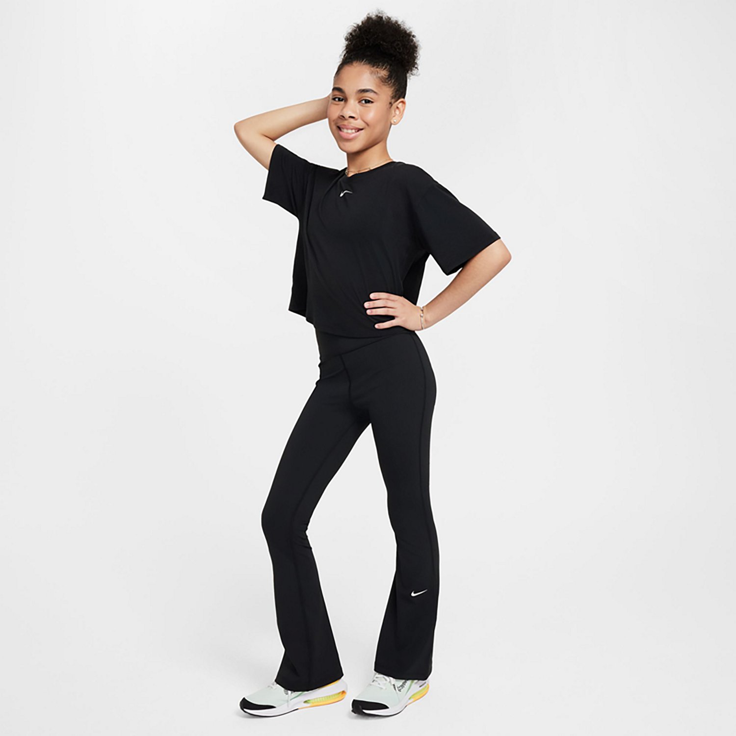 Nike Girls' Nike One Dri-FIT Flared Leggings - view number 4
