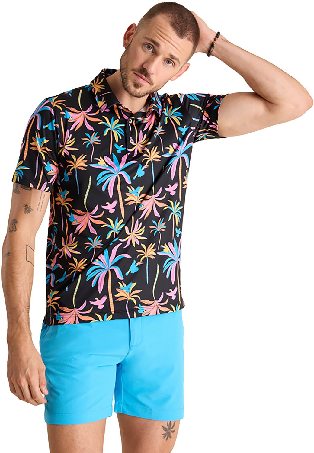 Chubbies Men's The Black Light Night Performance Polo Shirt - view number 4