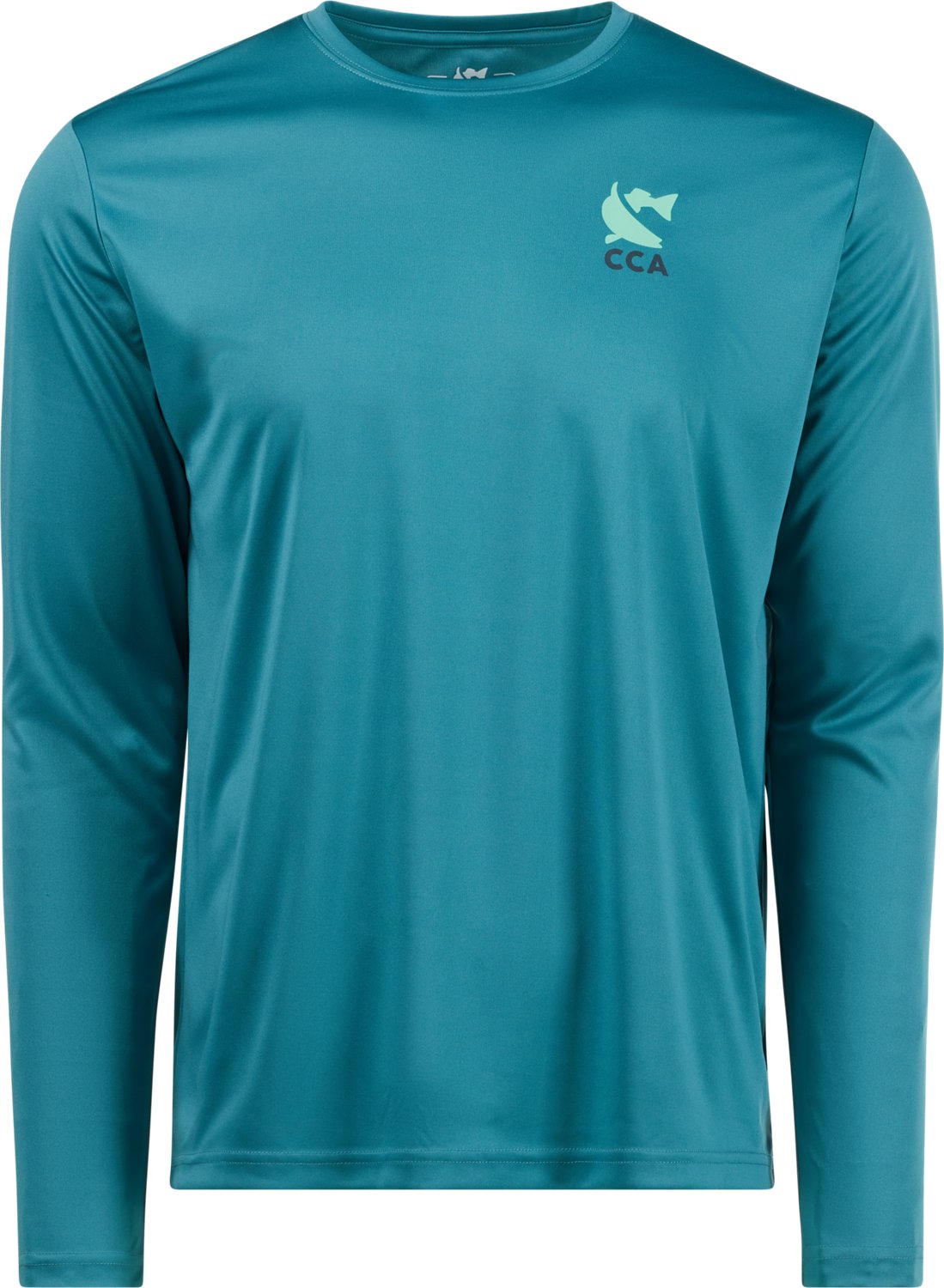 CCA Men's Red and Sea Trout Box Long Sleeve Performance T-shirt - view number 2