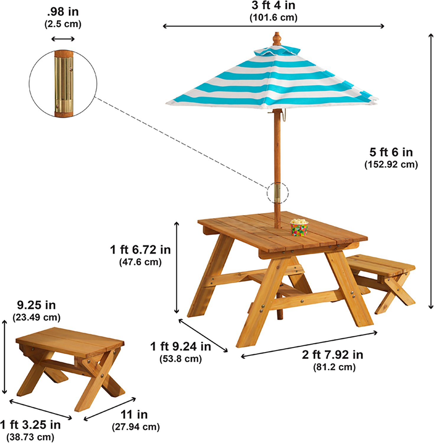 KidKraft Outdoor Table with Benches & Umbrella - view number 4
