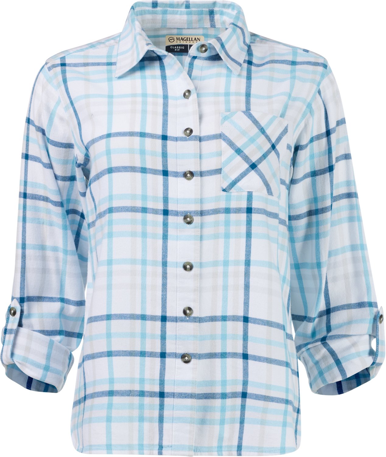 Magellan Outdoors Women's Willow Creek Plaid Long Sleeve Top - view number 5
