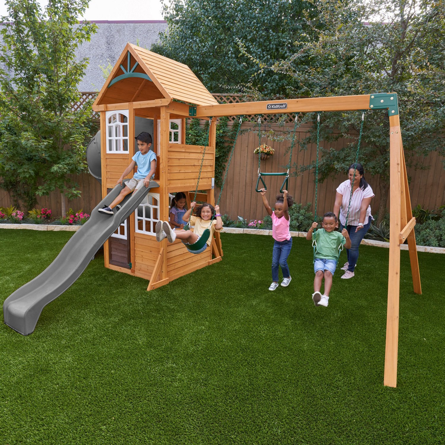KidKraft Sterling Falls Wooden Swing Set/Playset                                                                                 - view number 3
